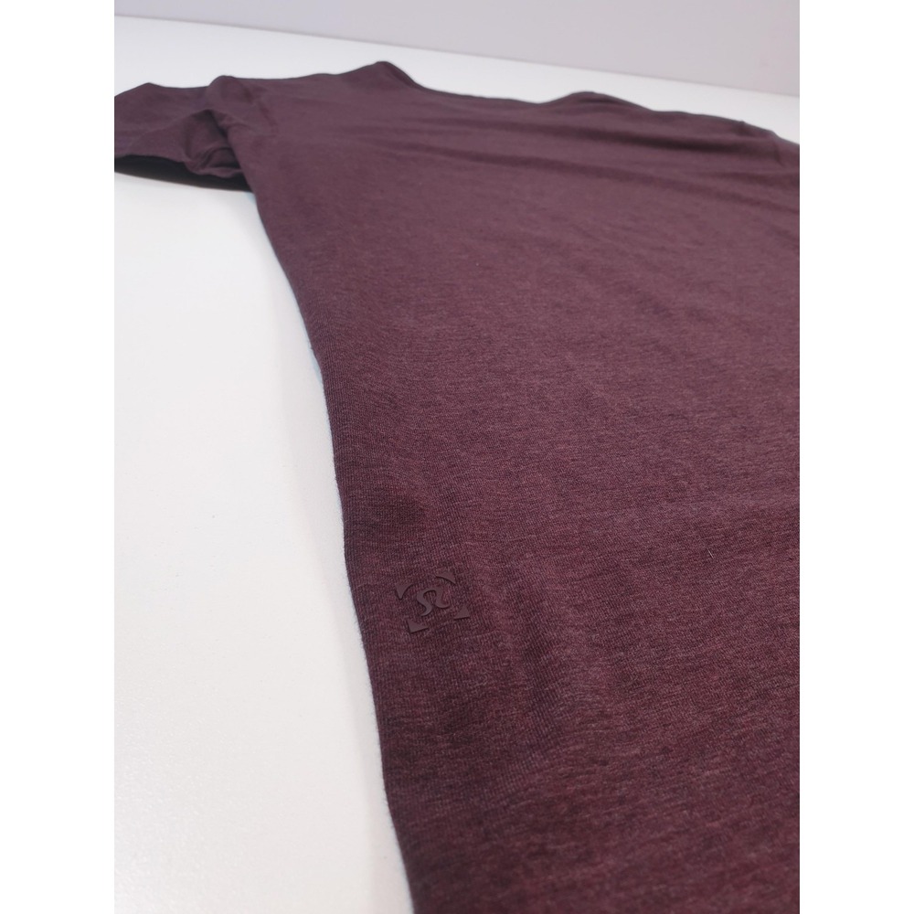Lululemon Shirt Men's Large Maroon Crew Lightweight Soft Tee Top - Picture 6 of 10
